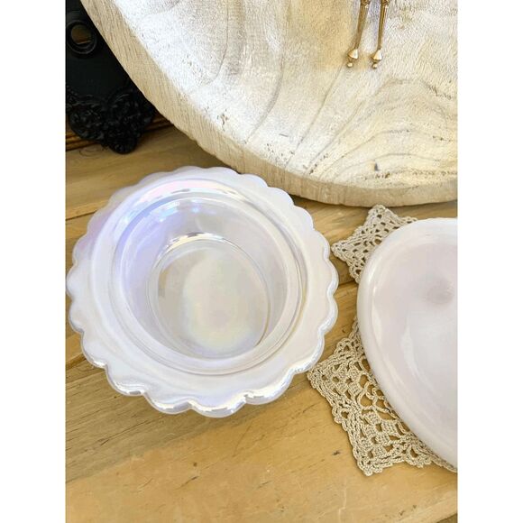 Vintage Mosser Glass Tuscan (Pink) Carnival Hen on Nest Dish – USA Made - Picture 5 of 6